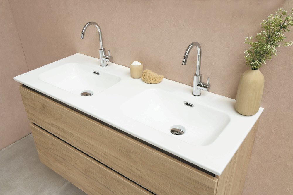 Halden Double Basin Worktop 1000mm – White Gloss