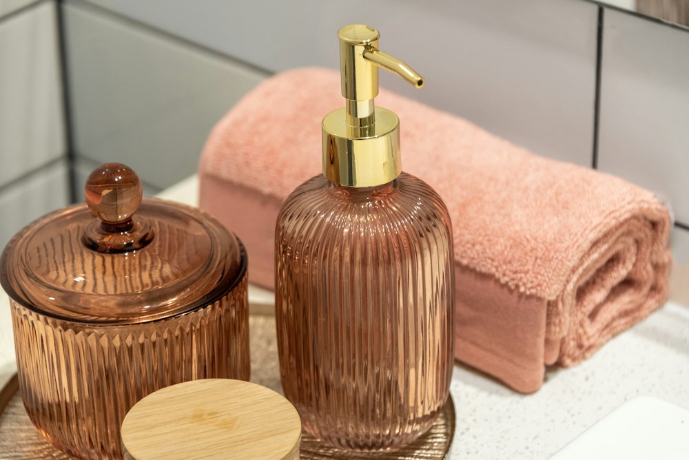Blush Glass Bathroom Set (3 pc) – Blush Pink